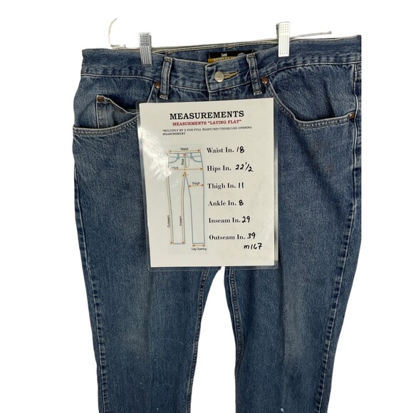 Lee Men’s 36x30 Distressed Straight-Leg Jeans – Regular Fit Blue Denim, Zip Fly - Picture 10 of 11